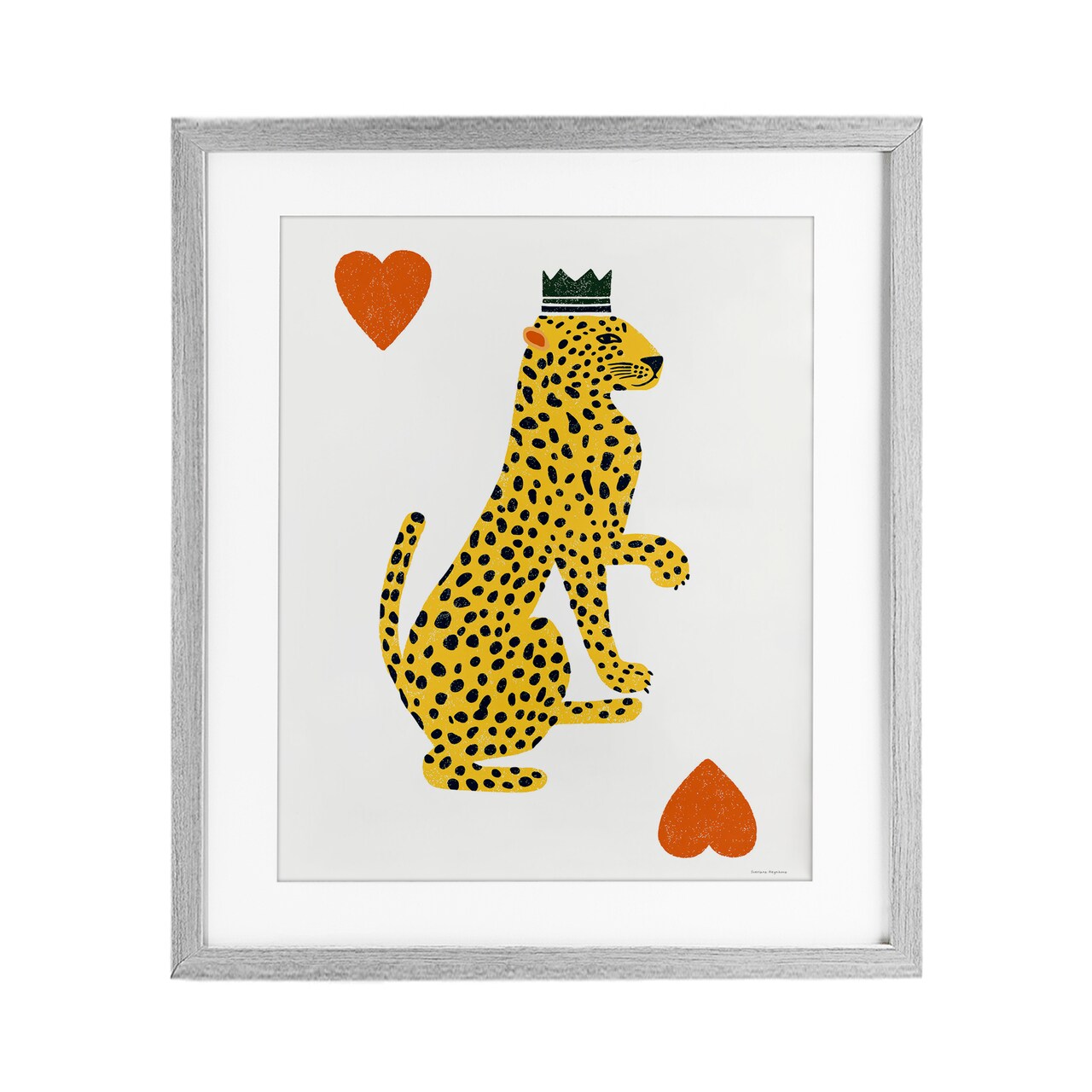 Stupell Industries Leopard & Hearts Card Framed Print Under Glass, design by Svetlana Aleynikova
